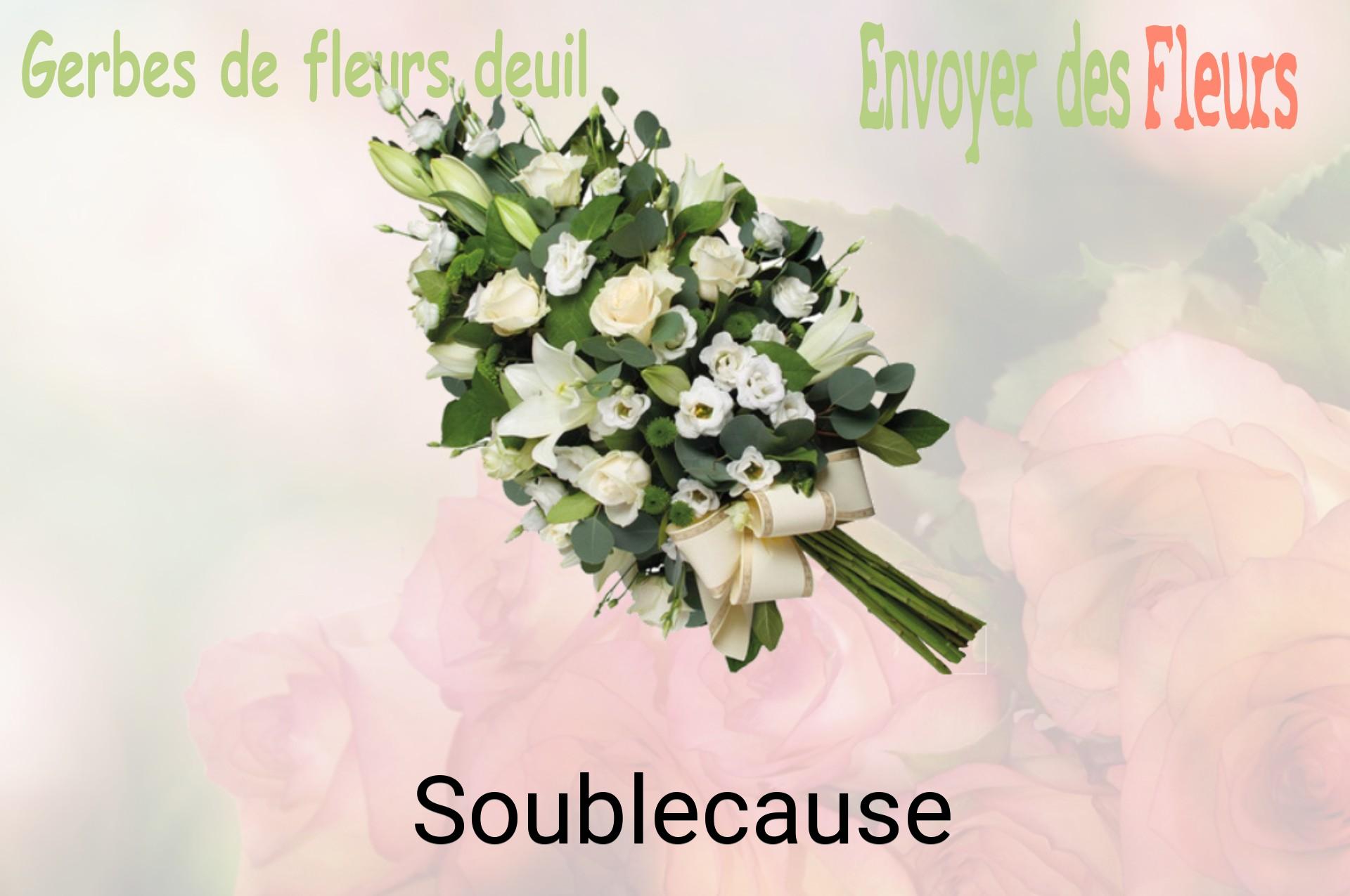 Gerbe de fleurs de deuil livrée à Soublecause